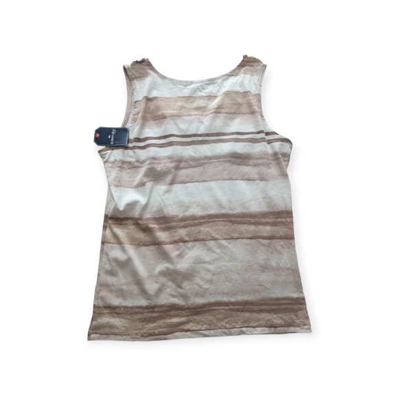 St. John's Bay Women's Brown Ruffle Neck Size Medium Tank top - Picture 3 of 6